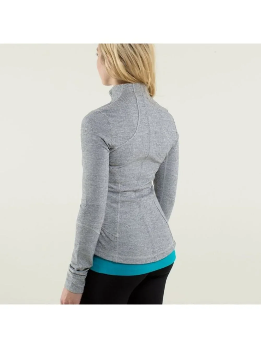 Lululemon Forme Jacket II *Textured Heathered Herringbone Heathered Black White